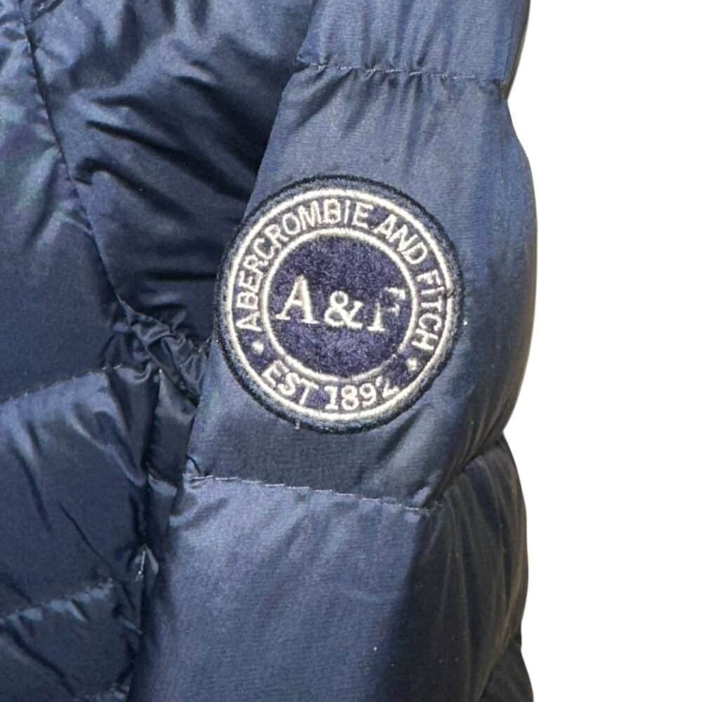Abercrombie & Fitch Down Insulated Packable Puffer Winter Jacket Navy Small - Picture 5 of 10